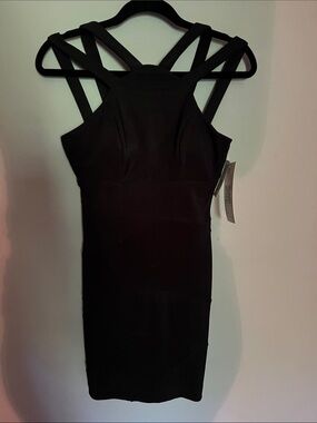 Emerald Sundae Black Strappy Mini Bodycon Dress